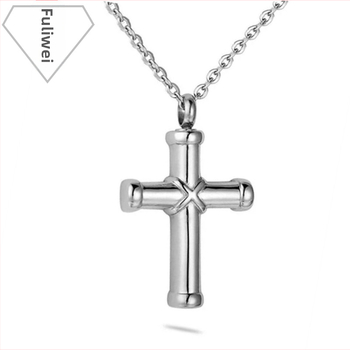 Урна огърлица с кръст, от неръждаема стомана, серия The Cross Series, модел FLW686