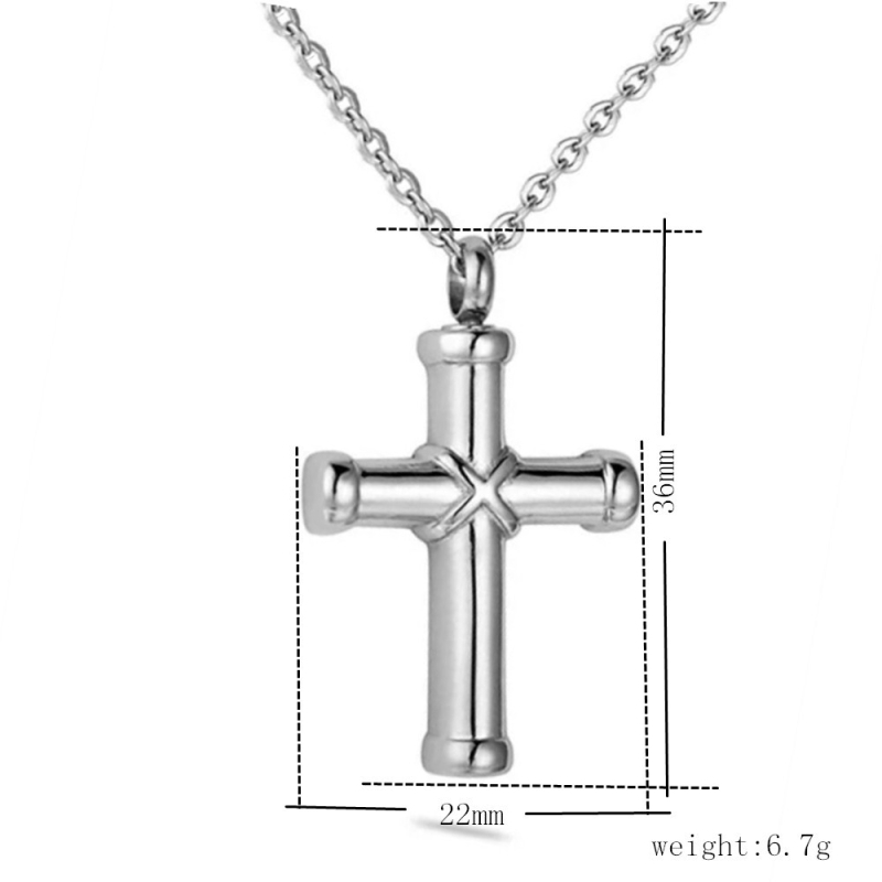 Nerūsējošā tērauda krusta piekariņš ar urnu kaklarotu, The Cross Series, modelis FLW686