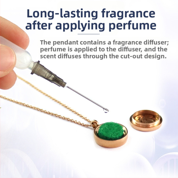 Κολιέ Αρωματοθεραπείας από τιτάνιο ατσάλι - Κενός γεωμετρικός σχεδιασμός, Διαχύτης αιθέριων ελαίων