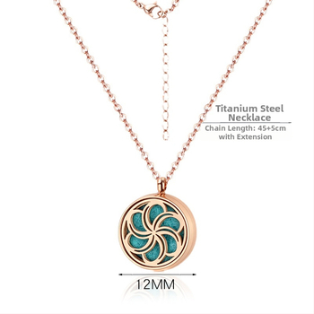 Κολιέ Αρωματοθεραπείας από τιτάνιο ατσάλι - Κενός γεωμετρικός σχεδιασμός, Διαχύτης αιθέριων ελαίων