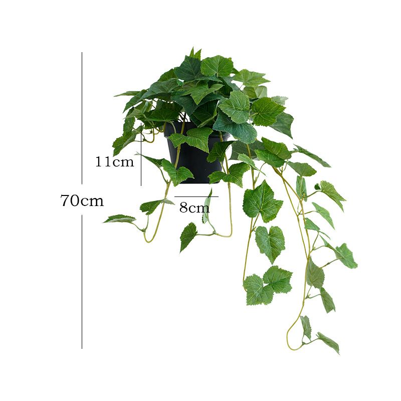 Delison cserepes növény szatén virágokkal – mesterséges zöld növény észak-stílusú otthoni dekorációhoz