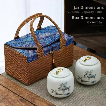 Keraaminiai arbatos skardinės dovaninėje dėžutėje, atsparios drėgmei, uždarytos, su įmonės logotipu spausdinta, 12 vnt