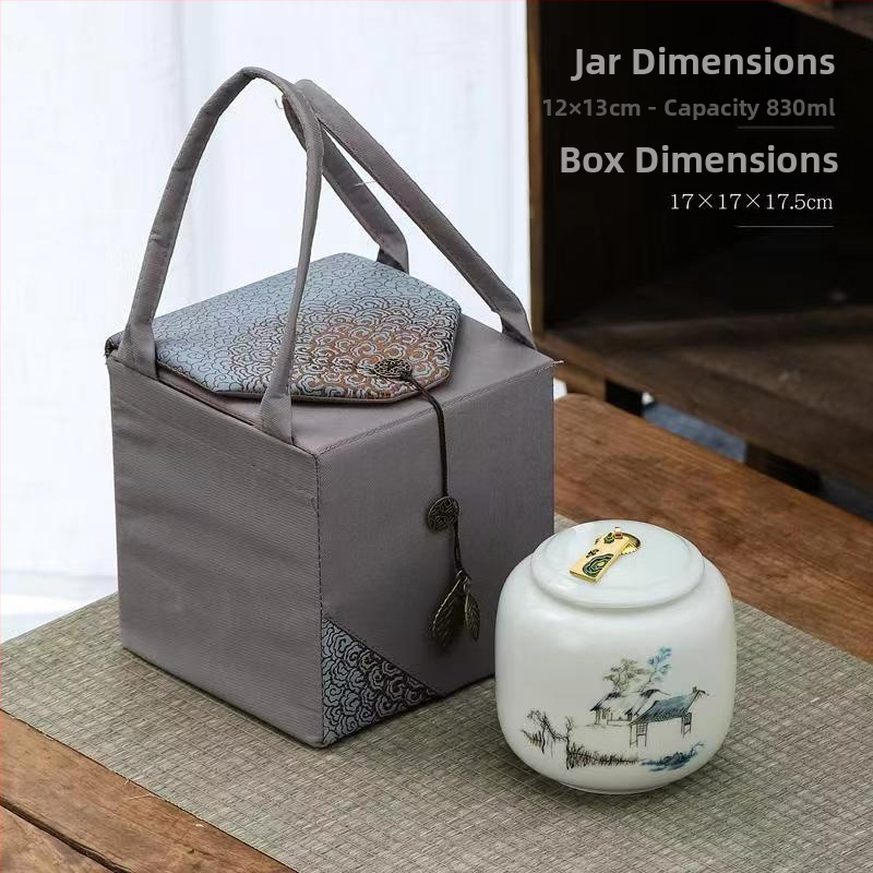 Keraaminiai arbatos skardinės dovaninėje dėžutėje, atsparios drėgmei, uždarytos, su įmonės logotipu spausdinta, 12 vnt