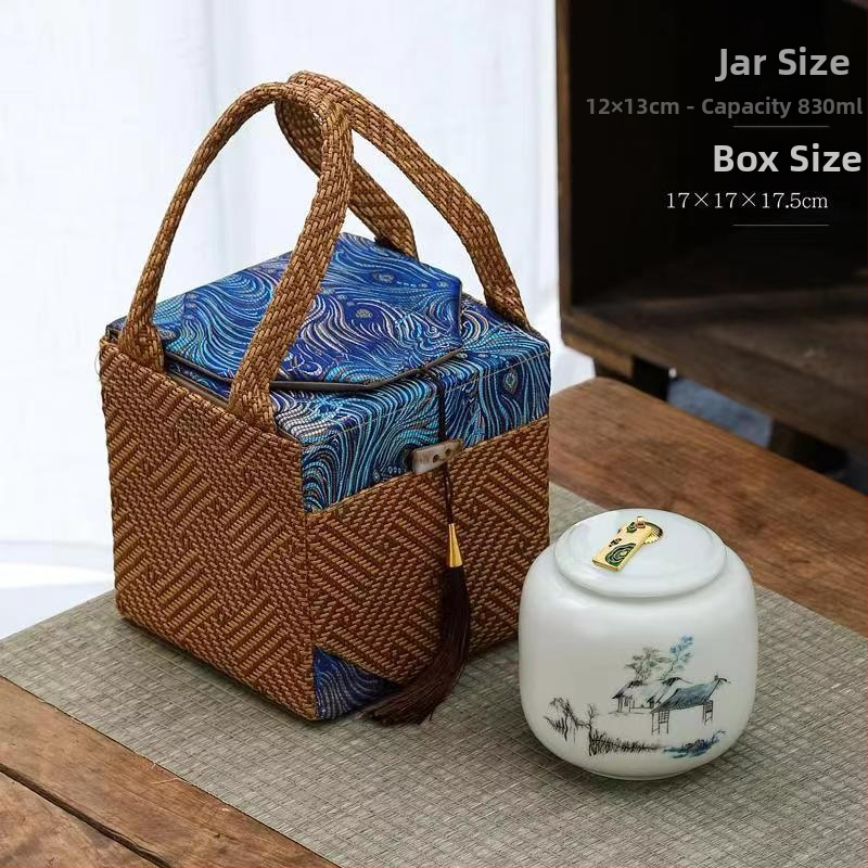 Keraaminiai arbatos skardinės dovaninėje dėžutėje, atsparios drėgmei, uždarytos, su įmonės logotipu spausdinta, 12 vnt