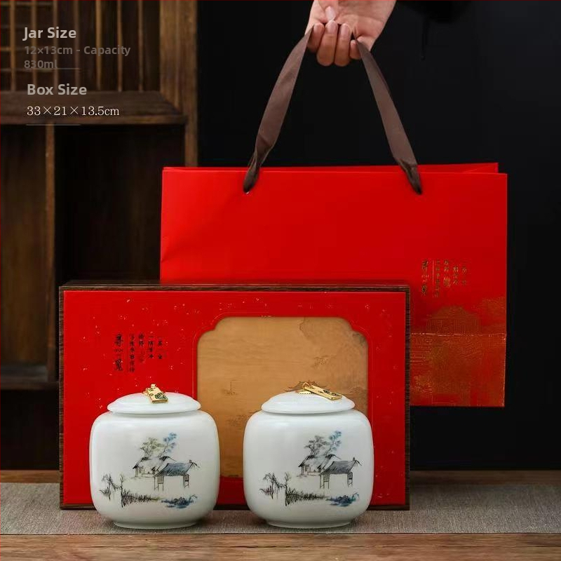 Keraaminiai arbatos skardinės dovaninėje dėžutėje, atsparios drėgmei, uždarytos, su įmonės logotipu spausdinta, 12 vnt