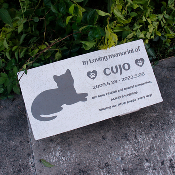 Διακοσμητικό εξωτερικού χώρου από ρητίνη για μνημείο κατοικίδιου με UV εκτύπωση επιγραφής, μοντέρνος μινιμαλιστικός σχεδιασμός