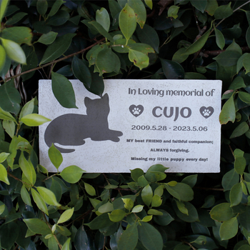 Διακοσμητικό εξωτερικού χώρου από ρητίνη για μνημείο κατοικίδιου με UV εκτύπωση επιγραφής, μοντέρνος μινιμαλιστικός σχεδιασμός