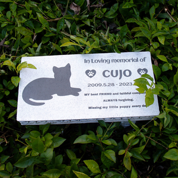 Διακοσμητικό εξωτερικού χώρου από ρητίνη για μνημείο κατοικίδιου με UV εκτύπωση επιγραφής, μοντέρνος μινιμαλιστικός σχεδιασμός