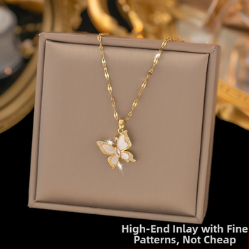 Κολιέ από τιτάνιο ατσάλι με μικροεπίχωση, κρεμαστό από χαλκό, Ο-αλυσίδα, μινιμαλιστικό στυλ