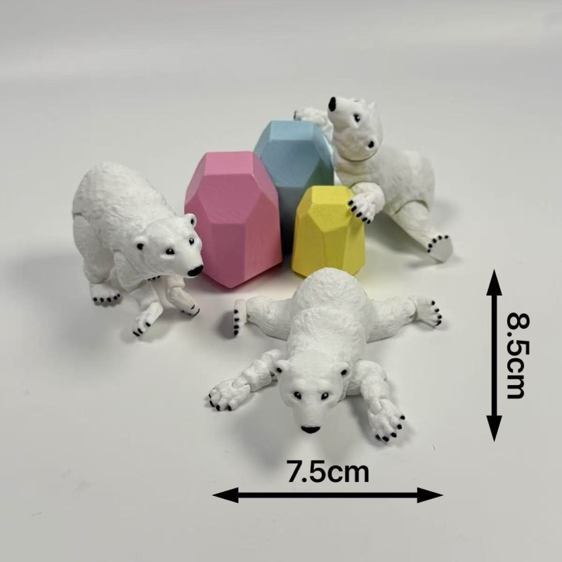Полярна мечка сувенир, PLA, 3D печат, модерен арт стил, фигура на симулирано животно