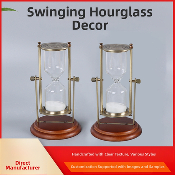 Stiklinis smėlio laikrodis pakabukas, rankų darbo