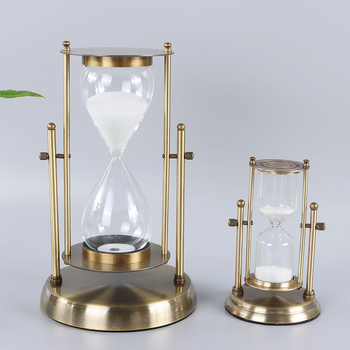 Stiklinis smėlio laikrodis pakabukas, rankų darbo