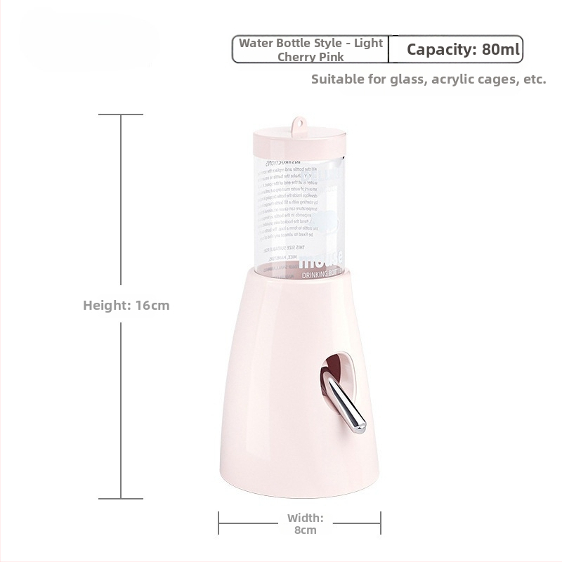 Plastmasas hamstera ūdens pudelīte ar bumbiņas dozatoru un pakarināmu turētāju, 100 g