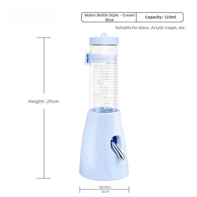 Plastmasas hamstera ūdens pudelīte ar bumbiņas dozatoru un pakarināmu turētāju, 100 g