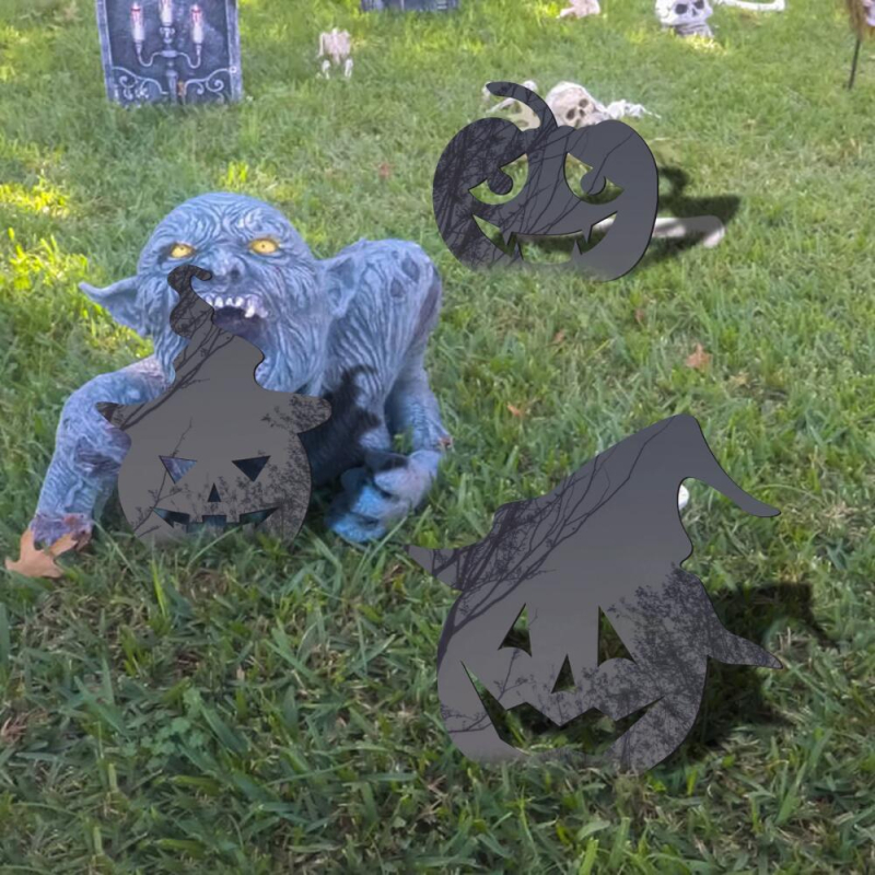 Vanjska akrilna dekorativna figura za dvorište – silueta Halloween, ukras dvorišta s kolikom za zabijanje u zemlju
