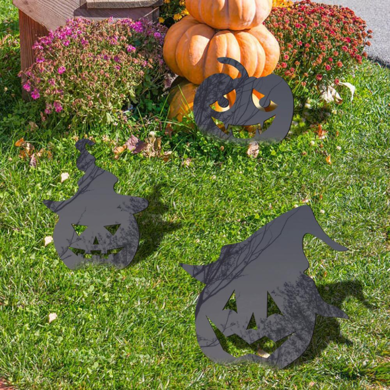 Vanjska akrilna dekorativna figura za dvorište – silueta Halloween, ukras dvorišta s kolikom za zabijanje u zemlju