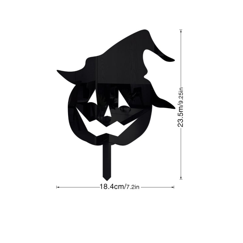 Vanjska akrilna dekorativna figura za dvorište – silueta Halloween, ukras dvorišta s kolikom za zabijanje u zemlju