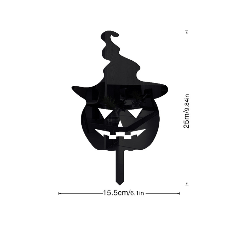 Vanjska akrilna dekorativna figura za dvorište – silueta Halloween, ukras dvorišta s kolikom za zabijanje u zemlju