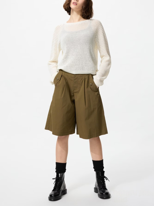 Női kivágott mintázatú kötött felső, könnyű nyári viselet, pulóver-stílus, kerek nyak, hosszú ujjú