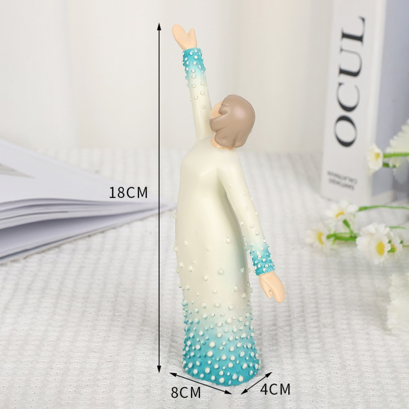 Műgyanta angyalfigura – kutyát ölelő, modern minimalist stílusú asztali dekor