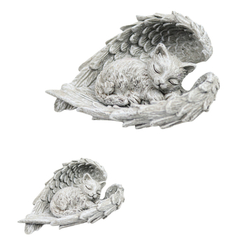 Смолна фигурка: Ангелски котки и кучета за градинска декорация