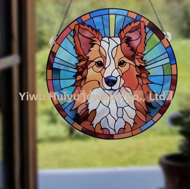 Διακοσμητικό παραθύρου με ακρυλικό σκύλο σε ζωγραφική, Huiyu, μοντέρνο στυλ τέχνης, εκτύπωση