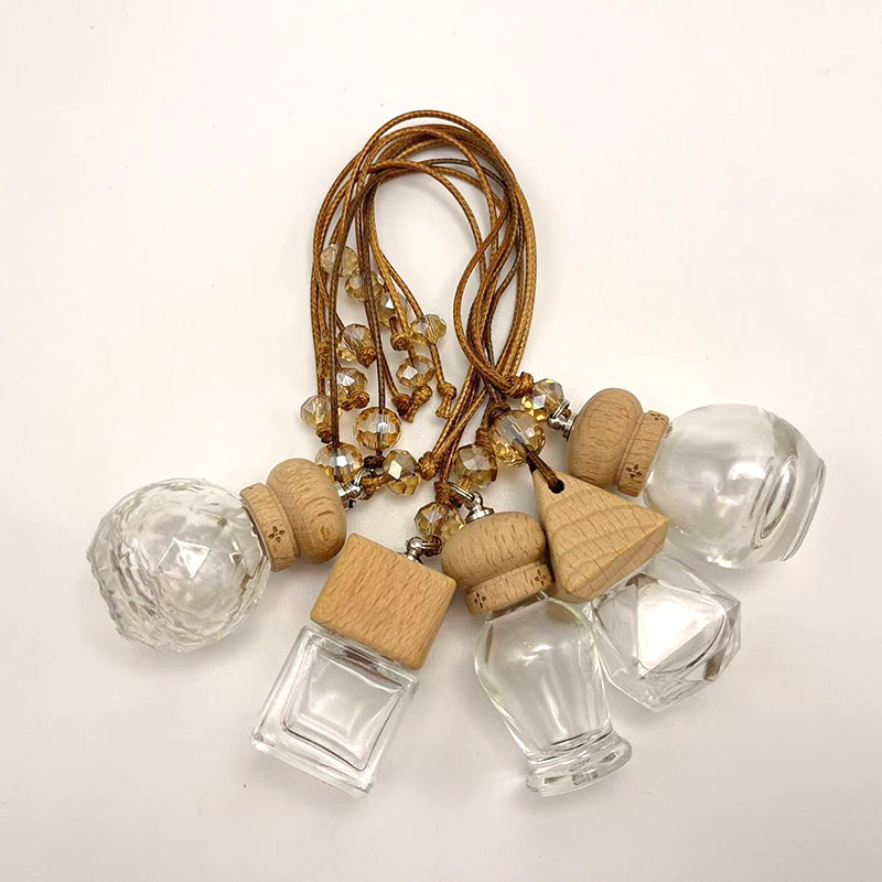 Auto viseći stakleni difuzor s perlicama – aromaterapija, obična stakla, moguć ispis logotipa