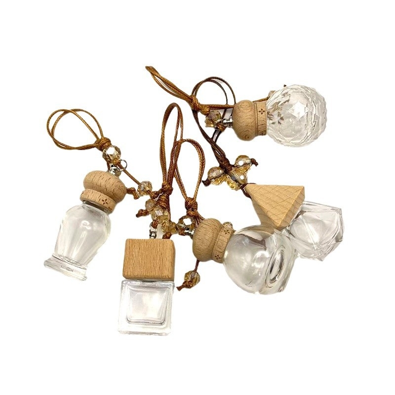 Auto viseći stakleni difuzor s perlicama – aromaterapija, obična stakla, moguć ispis logotipa