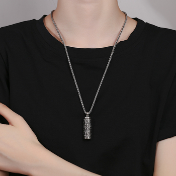 Κολιέ από χαλκό με στριφτή αλυσίδα και κρεμαστό με κείμενο, εθνο-καλλιτεχνικό ρετρό στυλ, 51–60 cm, Ancient Yintai