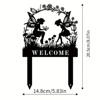 1 τεμάχιο πινακίδα καλωσορίσματος με μαγευτικό σχέδιο πεταλούδας-νεράιδας - ακρυλικό, μοντέρνο μινιμαλιστικό στυλ, χαρακτική και εκτύπωση, ημι-χειροκίνητη και ημι-μηχανοκίνητη κατασκευή