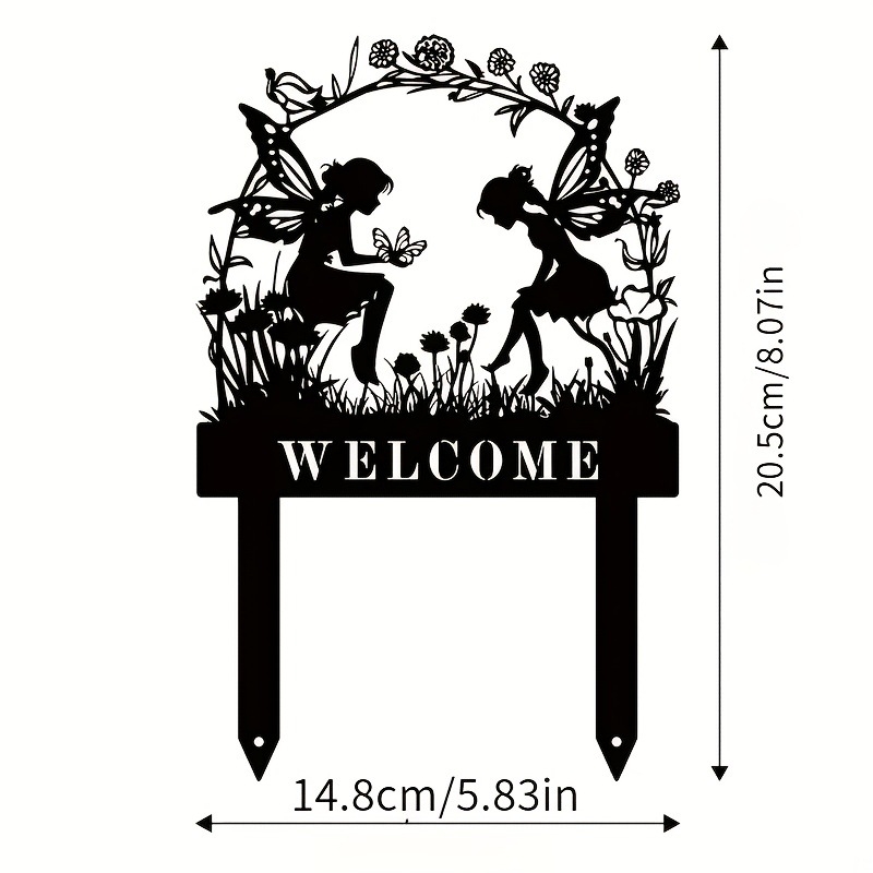 1 τεμάχιο πινακίδα καλωσορίσματος με μαγευτικό σχέδιο πεταλούδας-νεράιδας - ακρυλικό, μοντέρνο μινιμαλιστικό στυλ, χαρακτική και εκτύπωση, ημι-χειροκίνητη και ημι-μηχανοκίνητη κατασκευή