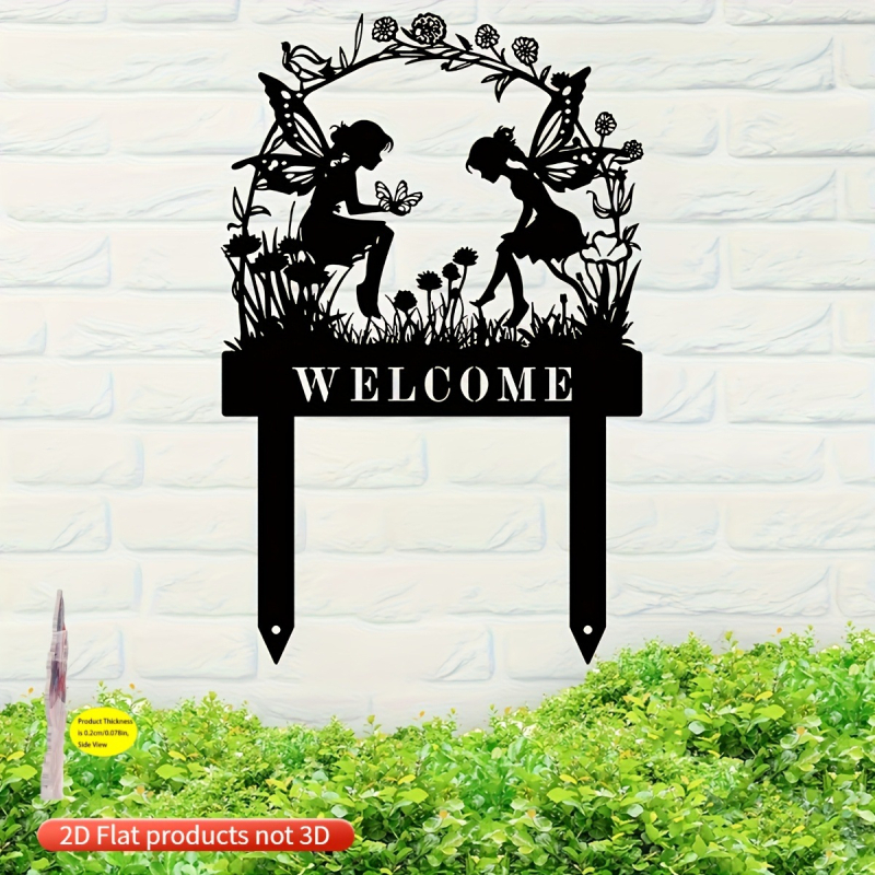 1 τεμάχιο πινακίδα καλωσορίσματος με μαγευτικό σχέδιο πεταλούδας-νεράιδας - ακρυλικό, μοντέρνο μινιμαλιστικό στυλ, χαρακτική και εκτύπωση, ημι-χειροκίνητη και ημι-μηχανοκίνητη κατασκευή