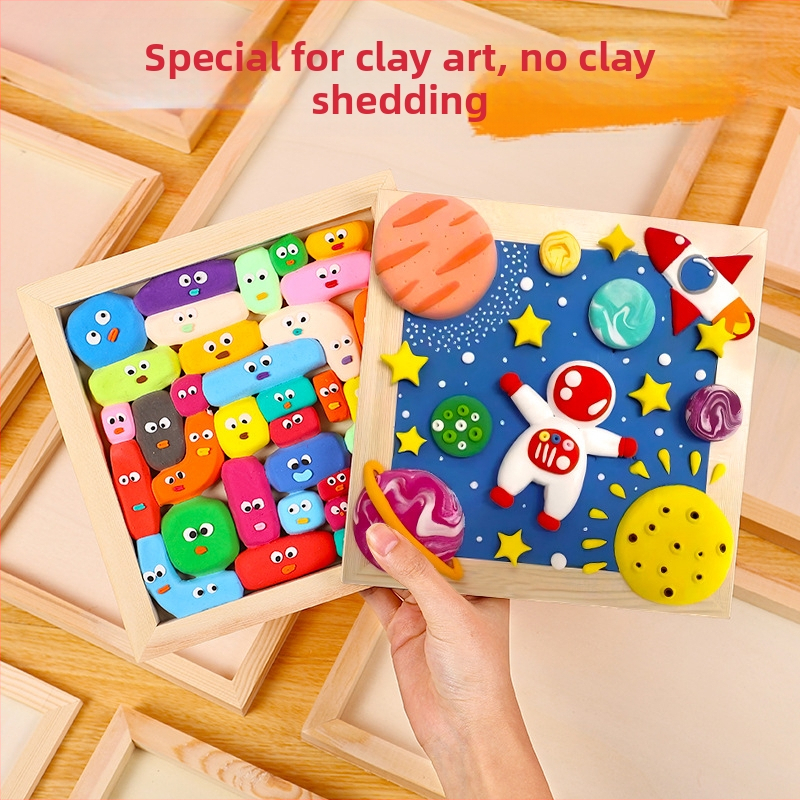 Глинена рамка за картина, дървена триизмерна рамка, стил карикатура, орнамент