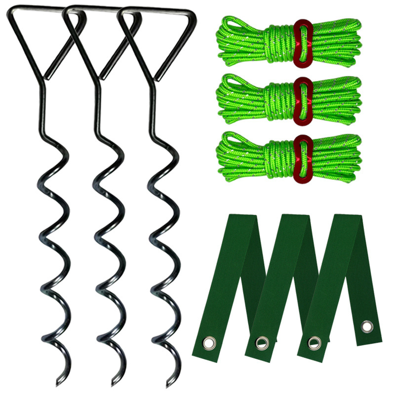 Morning sun Spirális földszeges készlet a fatömb fixálásához — vasból, görbült fák korrekciójához