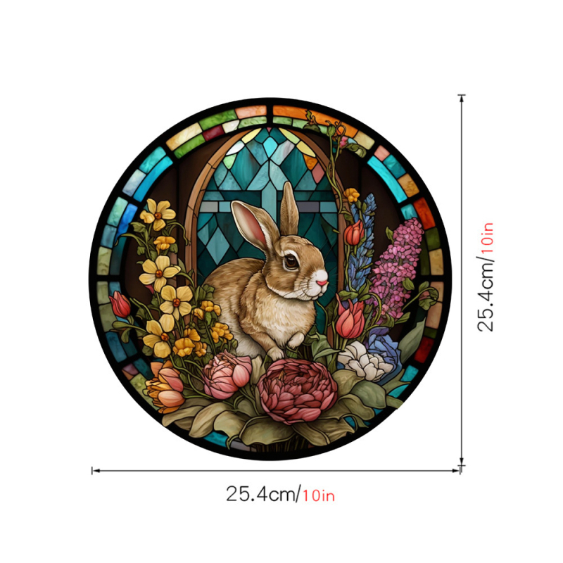 Ηλεκτροστατικά αυτοκόλλητα PVC για παράθυρο με σχέδιο Πάσχα—κουνελάκι; Υλικό: PVC; Τρόπος πρόσφυσης: ηλεκτροστατικός; Στυλ: μοντέρνο μινιμαλιστικό; 1 τεμάχιο