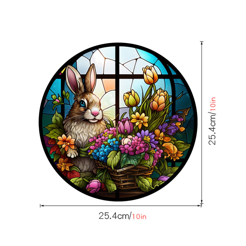 Ηλεκτροστατικά αυτοκόλλητα PVC για παράθυρο με σχέδιο Πάσχα—κουνελάκι; Υλικό: PVC; Τρόπος πρόσφυσης: ηλεκτροστατικός; Στυλ: μοντέρνο μινιμαλιστικό; 1 τεμάχιο