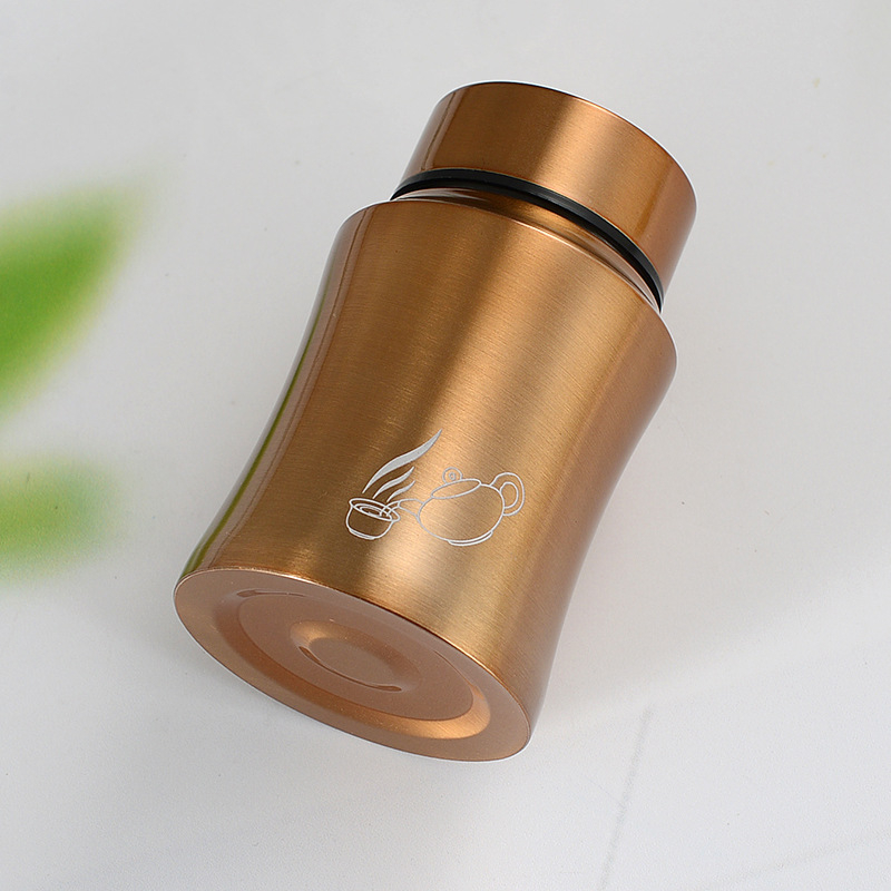 Nešiojamas uždaromas metalo arbatos indas kempingams ir kelionėms — lengvas prabangos stilius, nerūdijantis plienas, dažytas paviršius, logotipo spausdinimas galimas