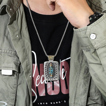 Χαλκός κρεμαστό με περιστρεφόμενη χάντρα, φυσικό τιρκουάζ, ηλεκτροπλατιωμένο, βάρος 10