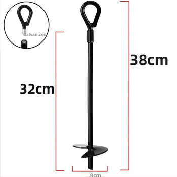 Спирална земна котва за къмпинг палатки – карбонова стомана