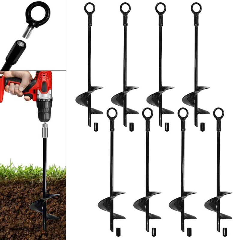 Спирална земна котва за къмпинг палатки – карбонова стомана