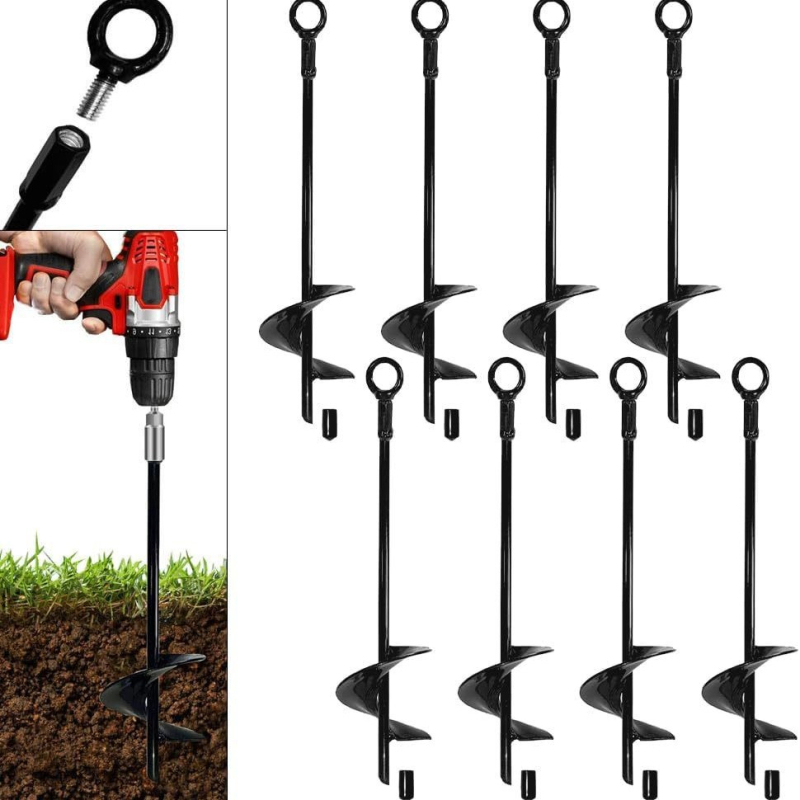 Спирална земна котва за къмпинг палатки – карбонова стомана