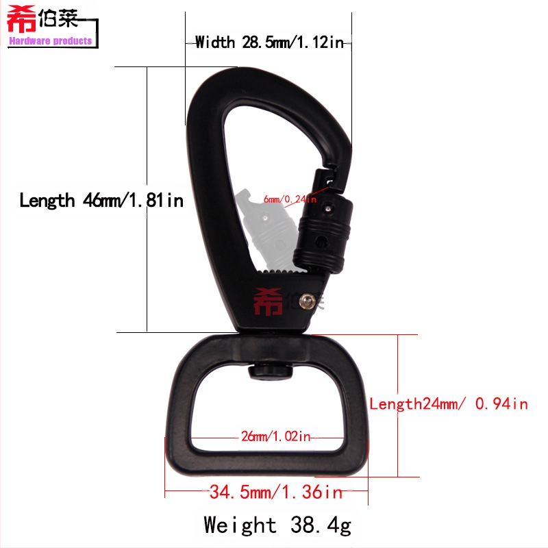 Hebrew Тип D, квадратен край, цинкова сплав, бързосваляща катарама със заключване за дрехи