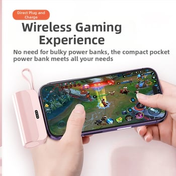 Kapsulės formos nešiojamas energijos bankas 5000mAh, 10W greitas įkrovimas, 5V įėjimas, AFC protokolas