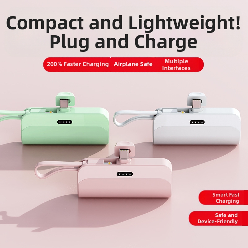 Kapsulės formos nešiojamas energijos bankas 5000mAh, 10W greitas įkrovimas, 5V įėjimas, AFC protokolas