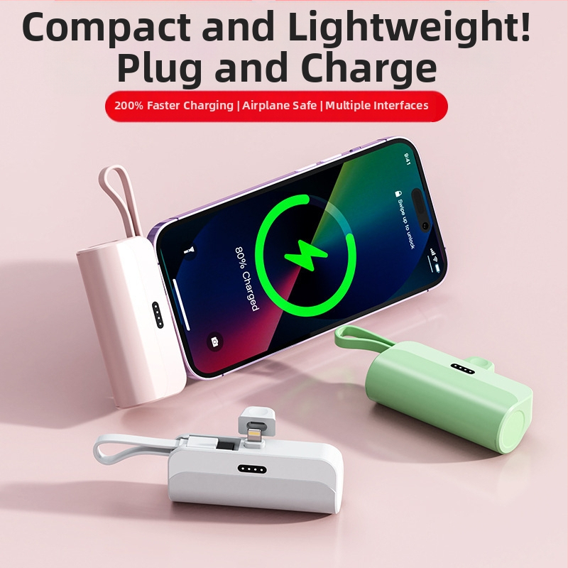 Портативна батерия-капсула 5000mAh, 10W бързо зареждане, вход 5V, AFC протокол