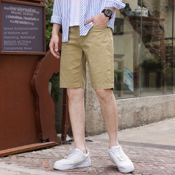 Ανδρικά καλοκαιρινά χαλαρά σορτς, μεσαία μέση, κορδόνι για σφίξιμο, μήκος μέχρι μέσο μηρού, ύφασμα 97% βαμβάκι, κορεατικό βασικό στυλ