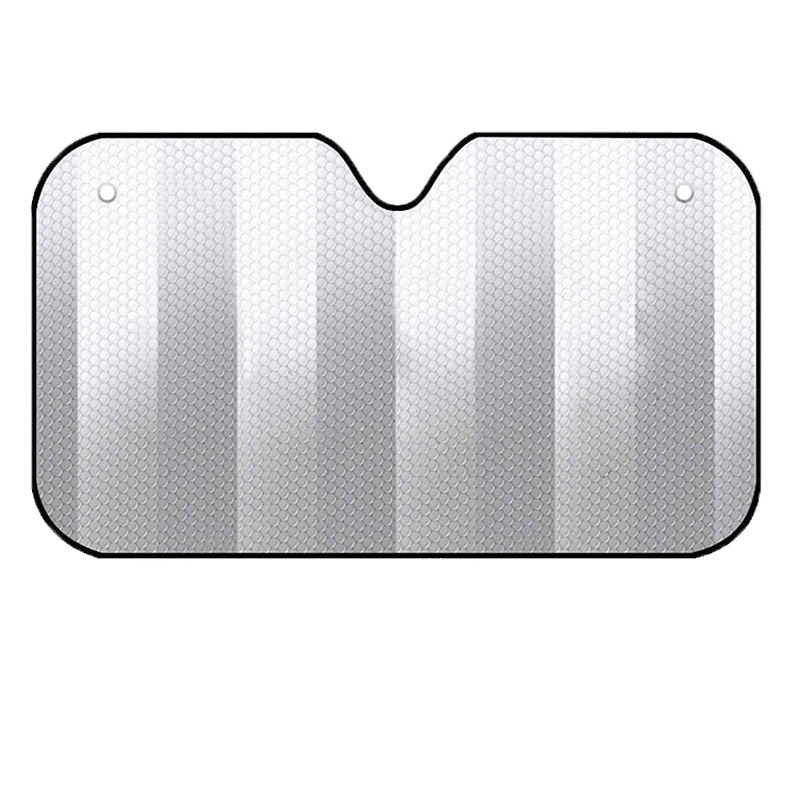 Pluche automobilio priekinio stiklo skydelis, aliuminio folija, automatiškai išsitiesiantis, tvirtinimas statiniu lipu, universalus suderinamumas