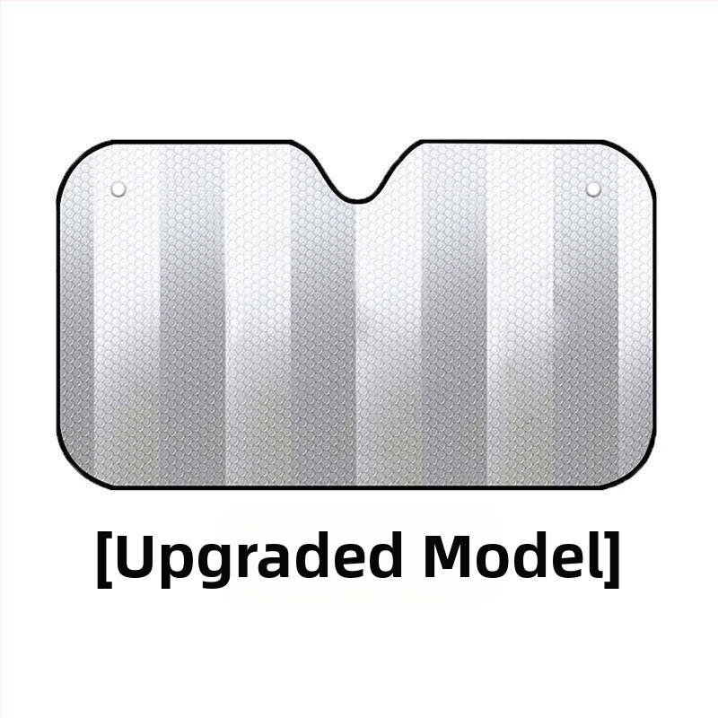 Pluche automobilio priekinio stiklo skydelis, aliuminio folija, automatiškai išsitiesiantis, tvirtinimas statiniu lipu, universalus suderinamumas