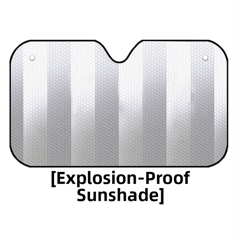 Pluche automobilio priekinio stiklo skydelis, aliuminio folija, automatiškai išsitiesiantis, tvirtinimas statiniu lipu, universalus suderinamumas