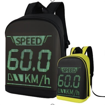 LED reklaminė kuprinė su ekranu 64x64, 4096 pikselių, 256 pilkumo lygių, 240x240 mm ekranas, 256x256 mm modulis